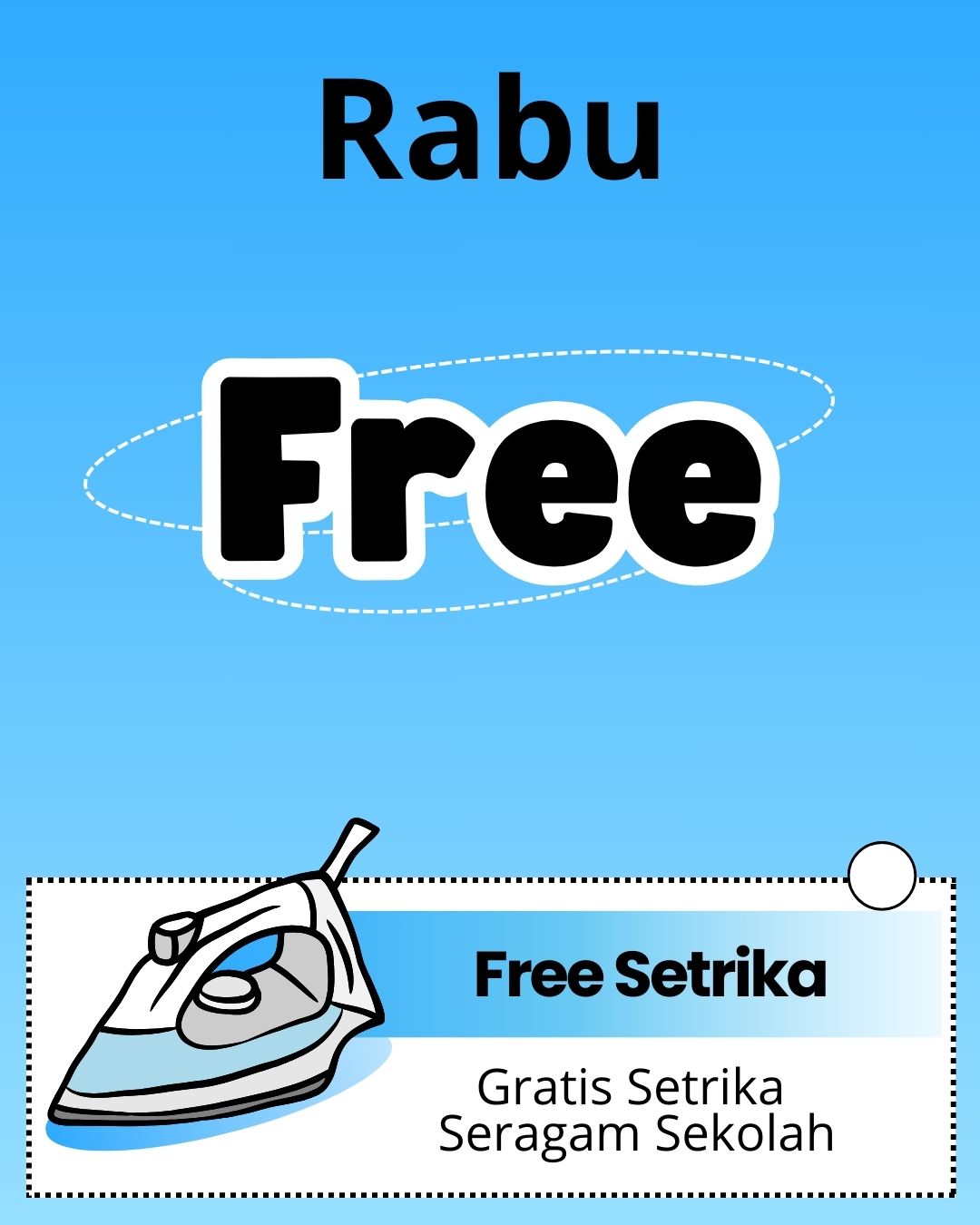 Biru Putih Profesional Sederhana Daftar Harga Usaha Laundry Instagram Post - 1